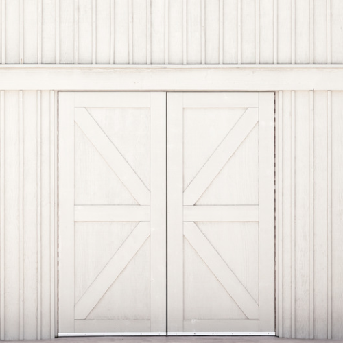White Wash Double Barn Door